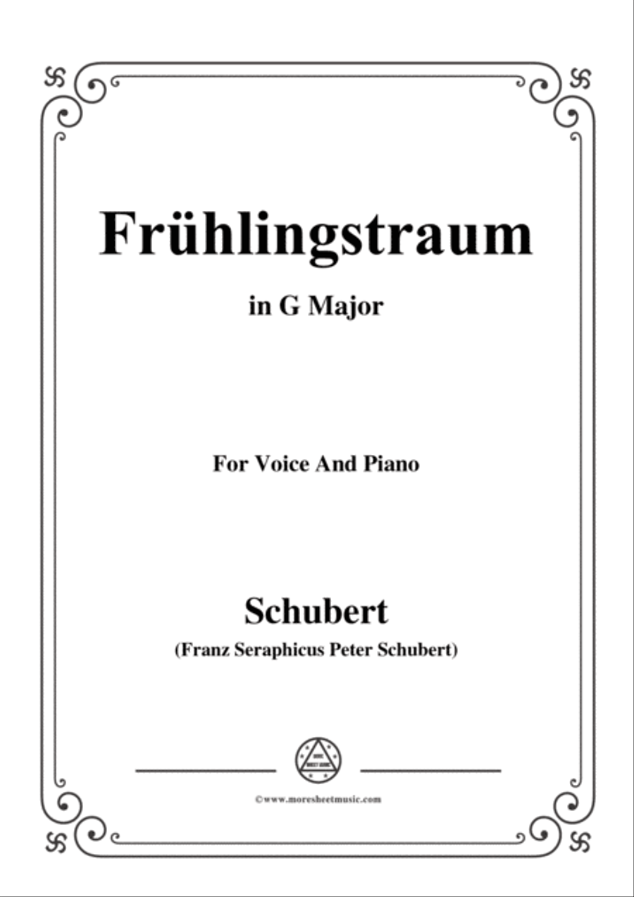 Schubert-Frühlingstraum,from 'Winterreise',Op.89(D.911) No.11,in G Major,for Voice&Piano Voice scores gallery preview page 1