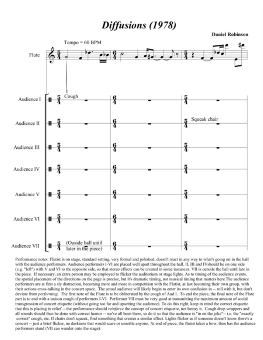 Diffusions for Flute (1978) Flute Solo scores gallery preview page 1