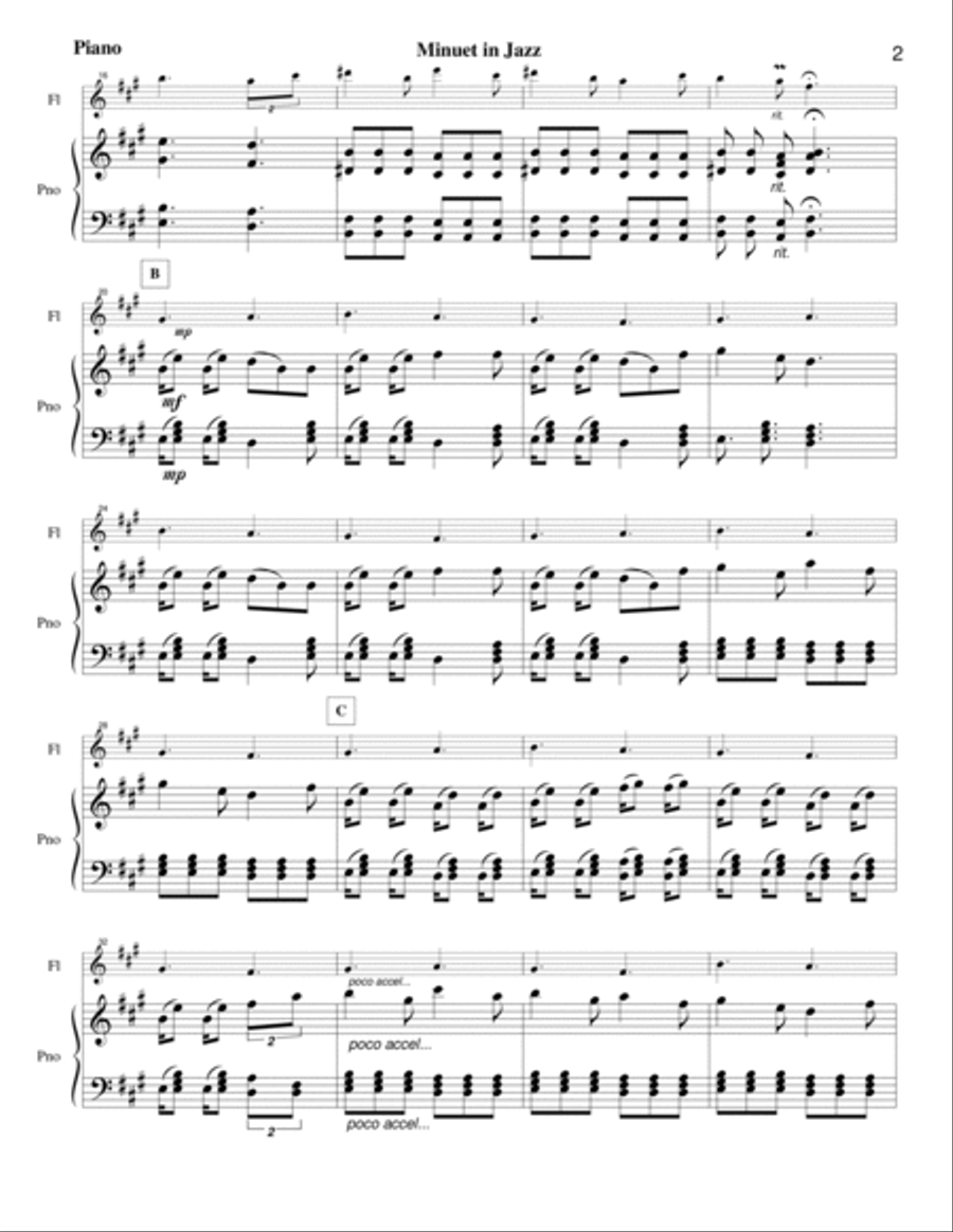 Minuet in Jazz for Flute and Piano Flute Solo scores gallery preview page 3