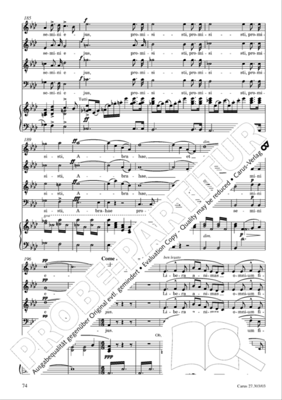 Messa da Requiem 4-Part scores gallery preview page 75