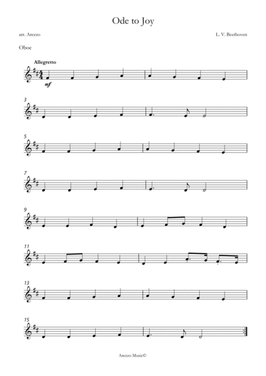ode to joy sheet music for beginners - oboe and cello duet image number null
