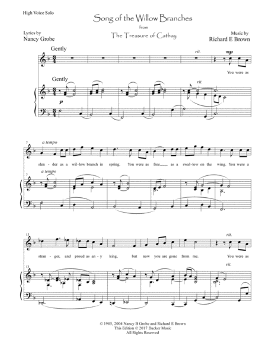 Song of the Willow Branches Soprano Voice scores gallery preview page 2