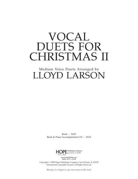 Vocal Duets for Christmas II