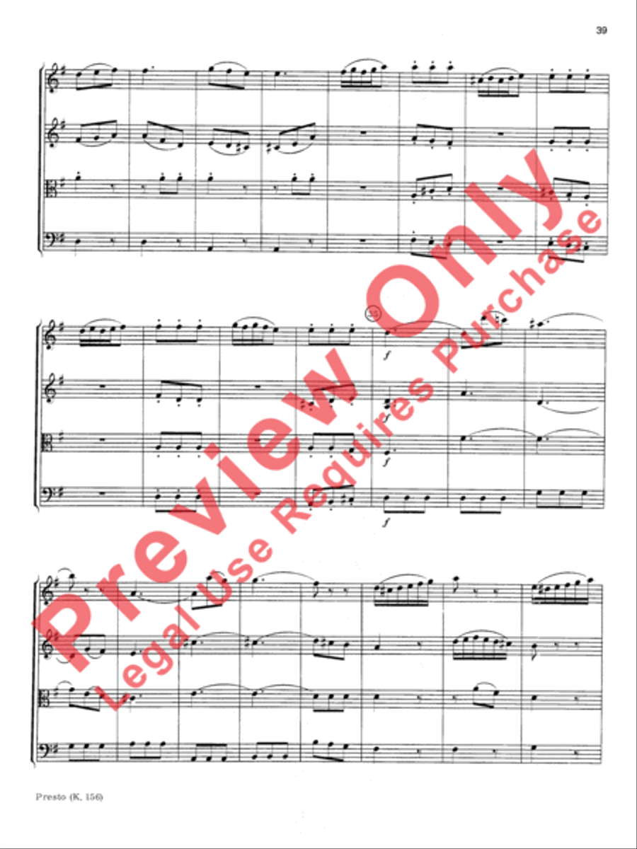 Mozart String Quartets String Quartet scores gallery preview page 40