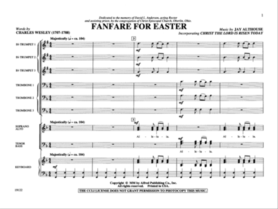 Fanfare for Easter Choir scores gallery preview page 2