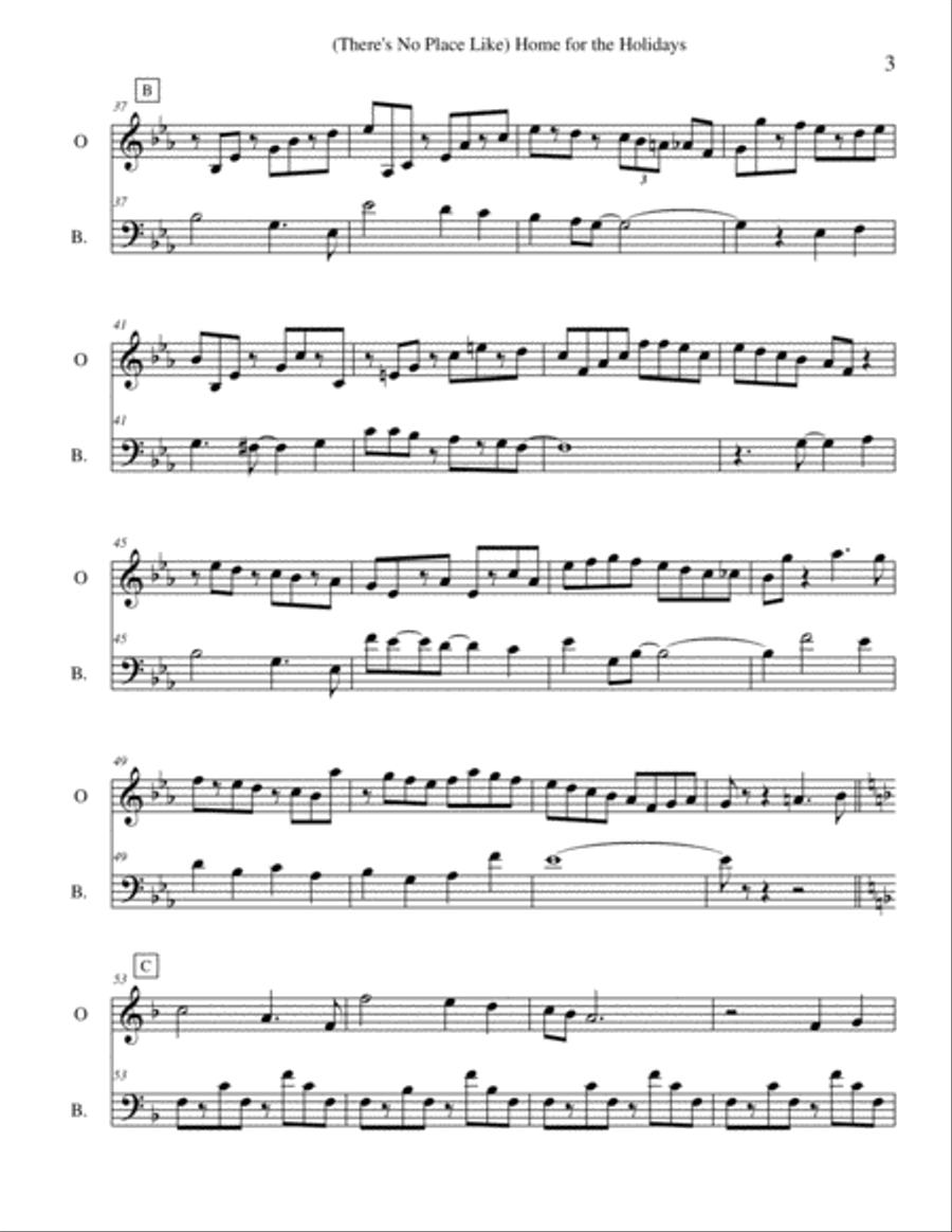 (There's No Place Like) Home For The Holidays Woodwind Duet scores gallery preview page 3