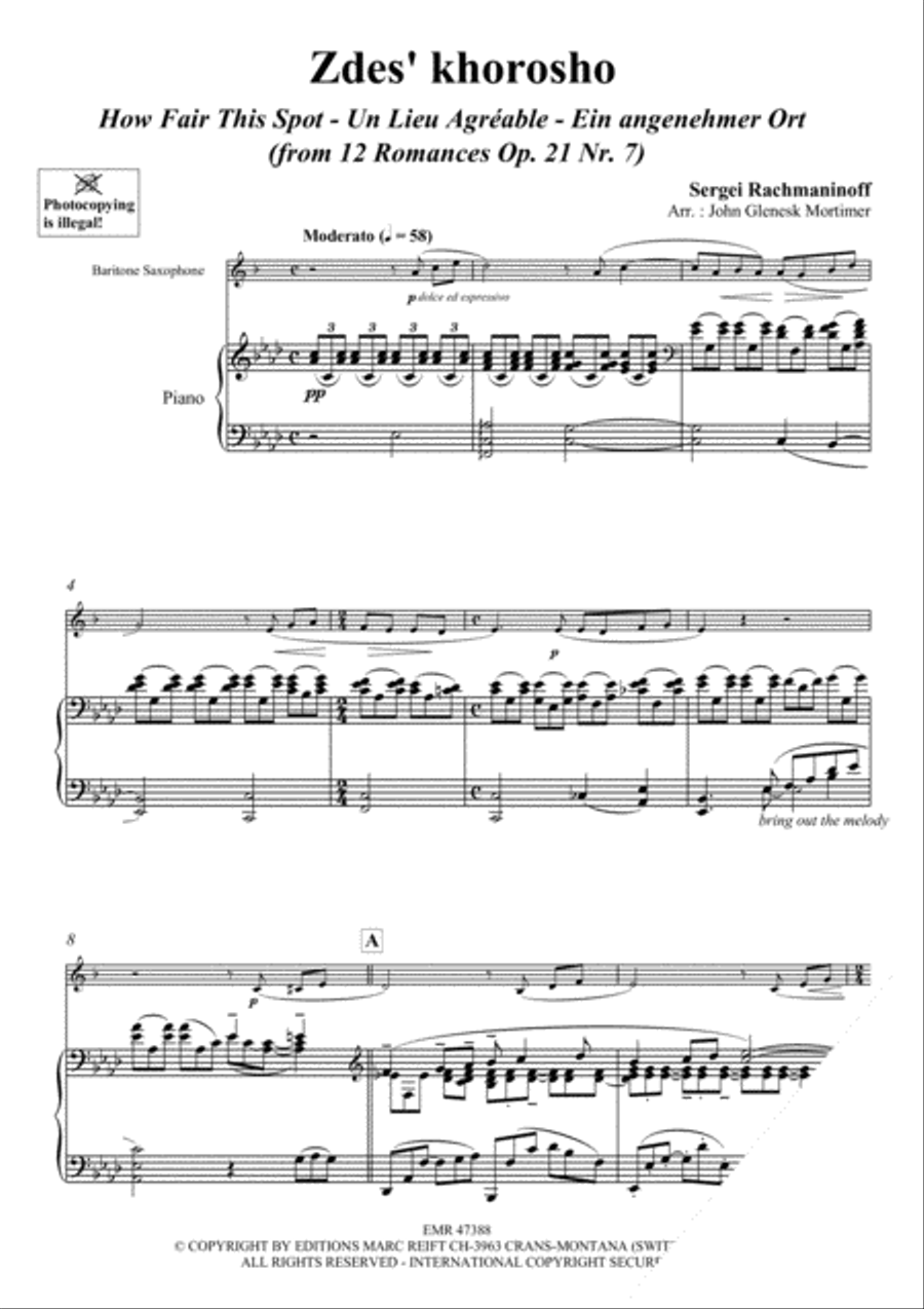 Zdes' khorosho Zdes' khorosho Baritone Saxophone scores gallery preview page 3