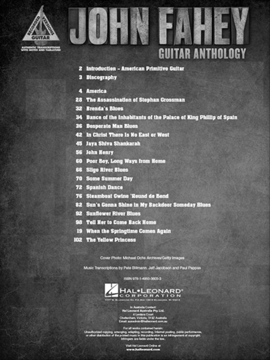 John Fahey – Guitar Anthology Acoustic Guitar scores gallery preview page 2