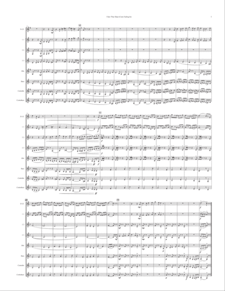 I Saw Three Ships (Come Sailing In) for clarinet choir Clarinet Choir scores gallery preview page 3