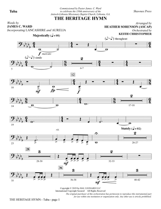 The Heritage Hymn (arr. Heather Sorenson) - Tuba