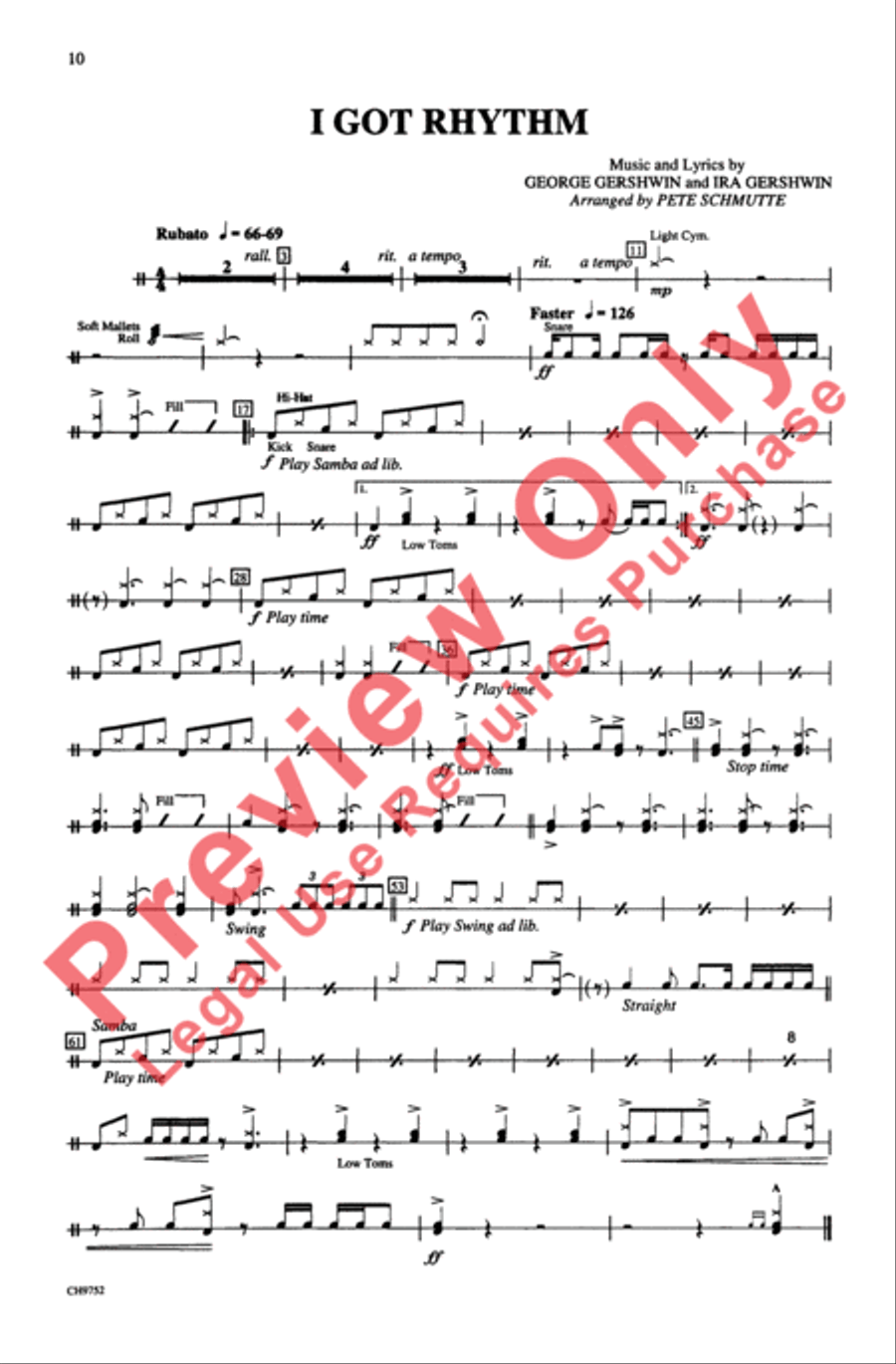 I Got Rhythm I Got Rhythm 4-Part scores gallery preview page 10