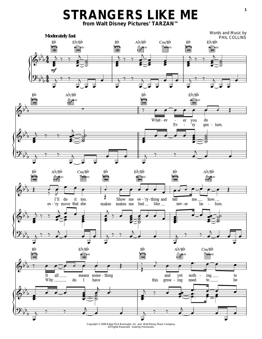 Strangers Like Me Piano, Vocal, Guitar scores gallery preview page 1