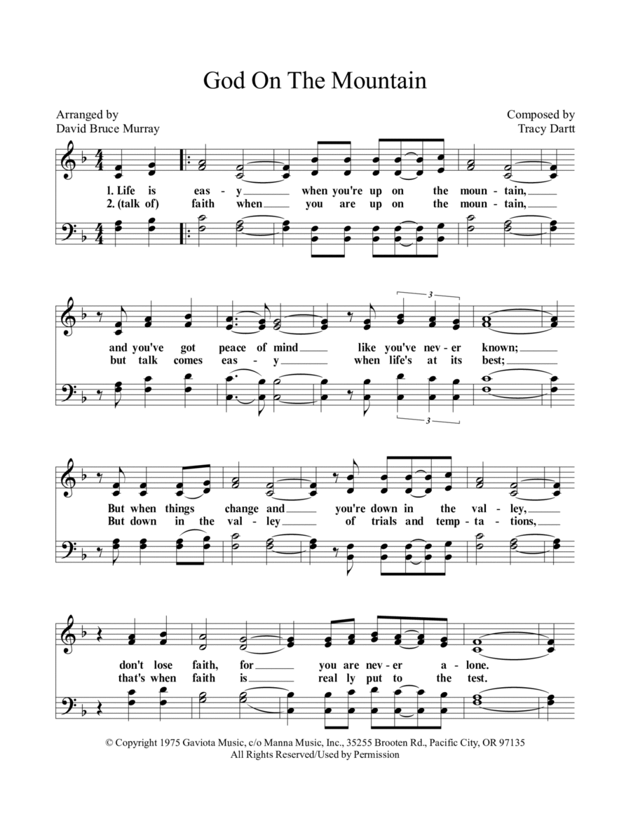 God On The Mountain 4-Part scores gallery preview page 1