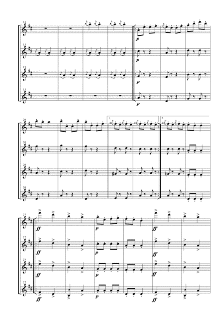 Infernal Galop (Can Can) for Flute Quartet Flute Quartet scores gallery preview page 2