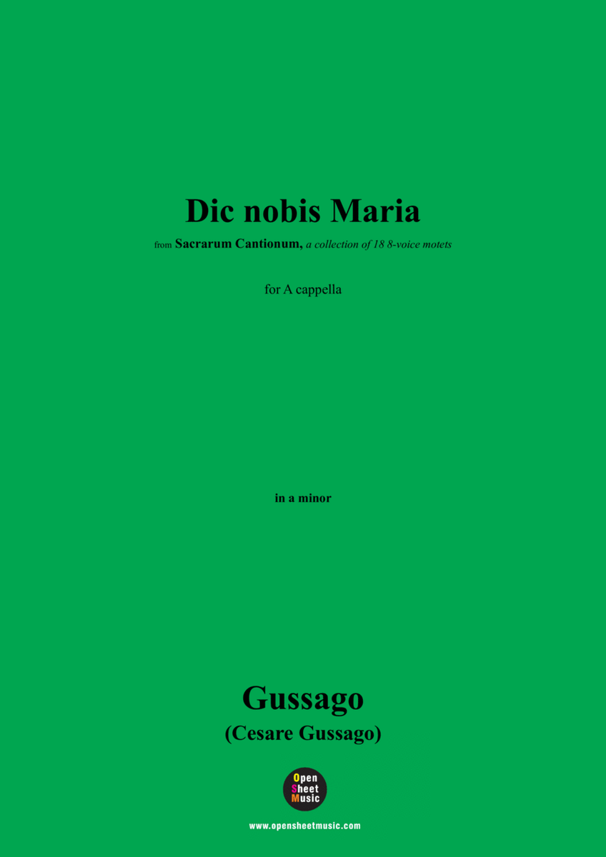 Gussago-Dic nobis Maria,for A cappella image number null