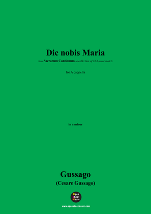 Book cover for Gussago-Dic nobis Maria,for A cappella