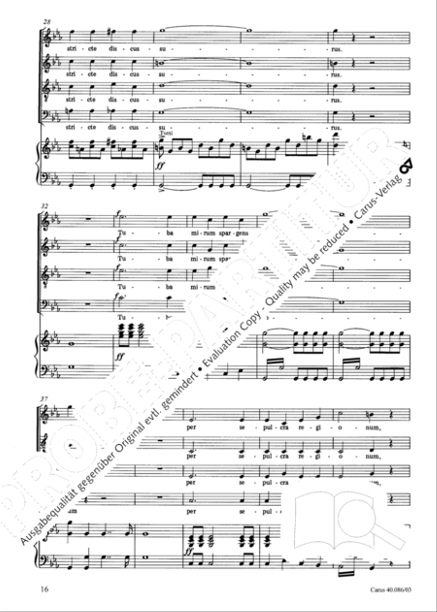 Requiem in C minor 4-Part scores gallery preview page 17