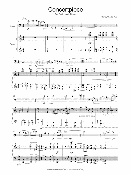 [Van de Vate] Concertpiece for Cello and Piano