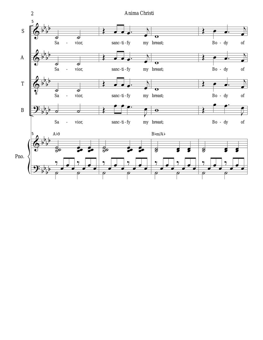 Anima Christi (SATB Divisi) Divisi scores gallery preview page 2