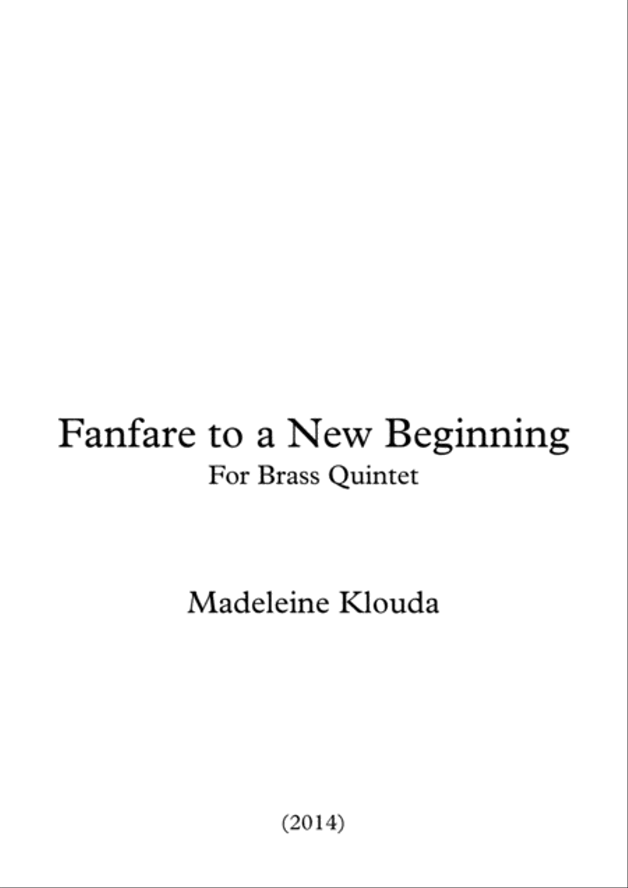 Fanfare to a New Beginning for Brass Quintet Brass Quintet scores gallery preview page 1