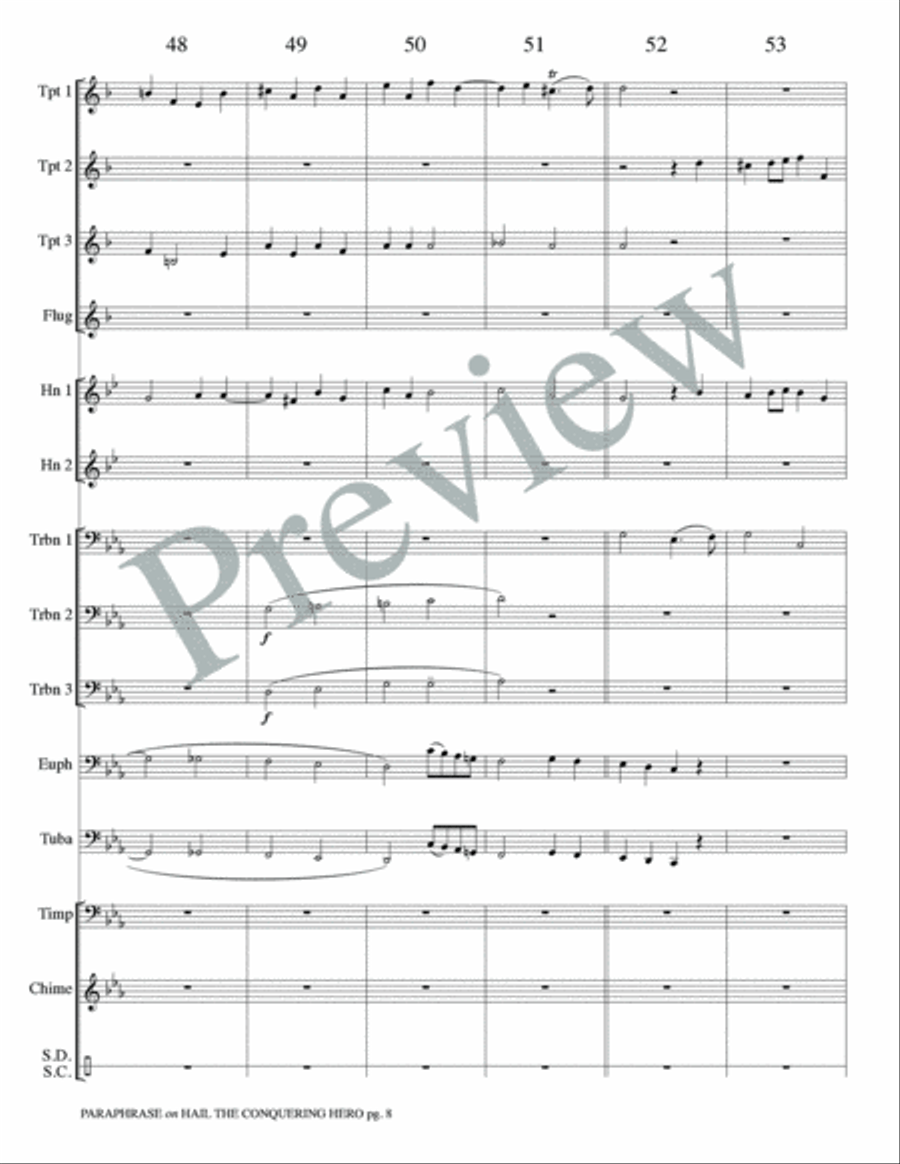 Paraphrase on Hail the Conquering Hero Small Ensemble scores gallery preview page 10