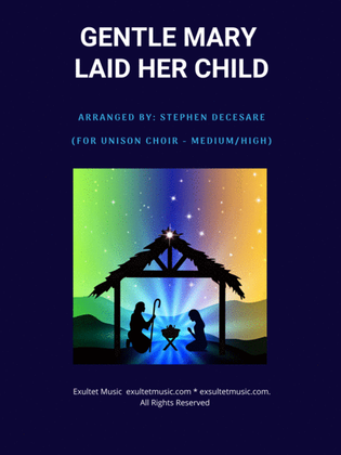 Book cover for Gentle Mary Laid Her Child (Unison choir - Medium/High Key)