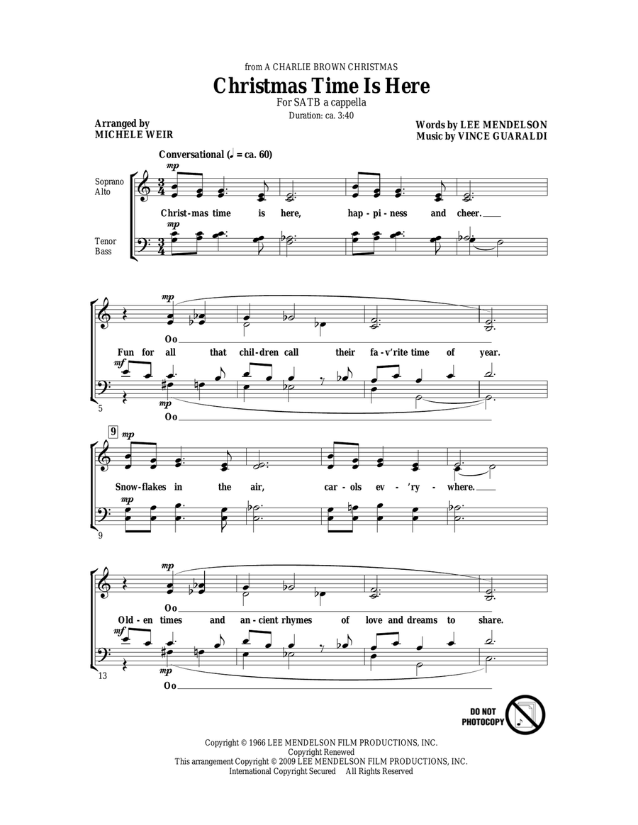 Christmas Time Is Here Christmas Time Is Here 4-Part scores gallery preview page 1