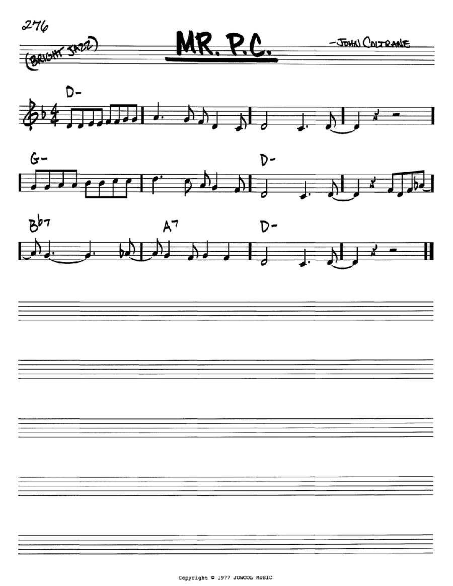 Mr. P.C. Piano scores gallery preview page 1