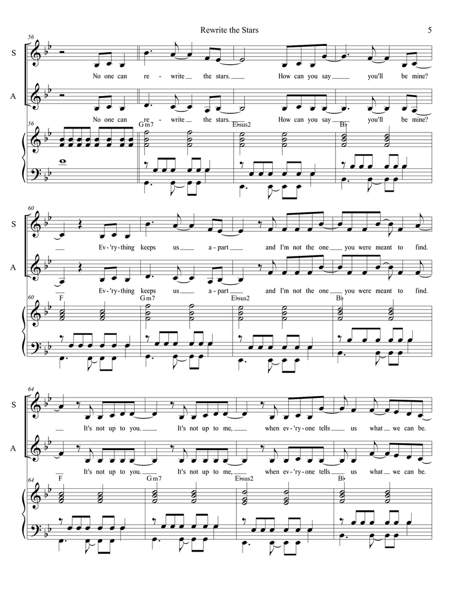 Rewrite The Stars 4-Part scores gallery preview page 5