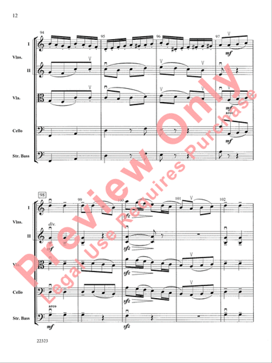 Andantino (from Symphony No. 4) String Orchestra scores gallery preview page 13