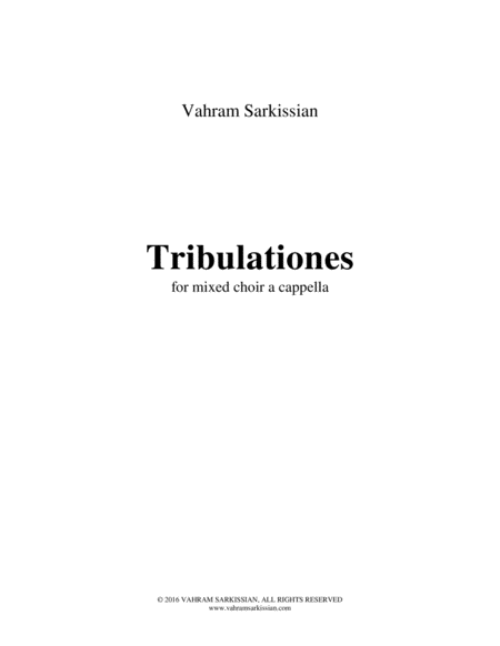 Tribulationes for mixed choir a cappella image number null