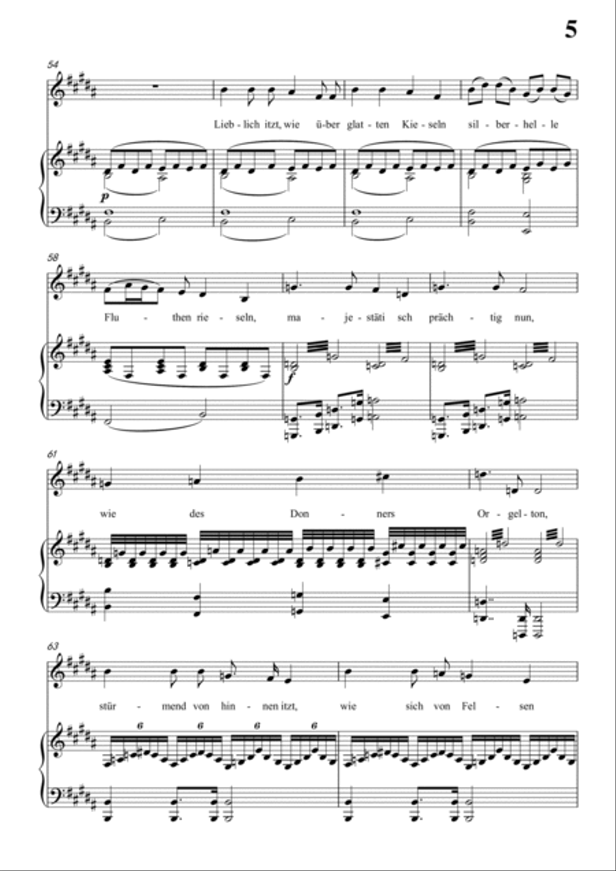 Schubert-Laura am Klavier(Laura at the Piano),D.388 in bD for Vocal and Pno Voice scores gallery preview page 6
