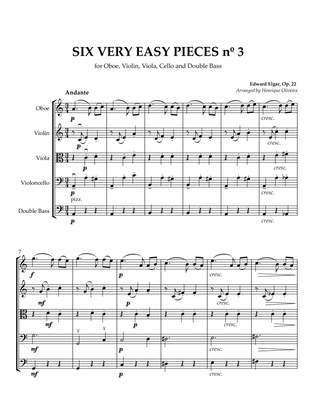 Book cover for Six Very Easy Pieces nº 3 (Andante) - For Oboe, Violin, Viola, Cello and Double Bass