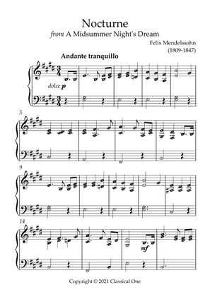 Mendelssohn - Nocturne (from A Midsummer Night's Dream)(With Note name)