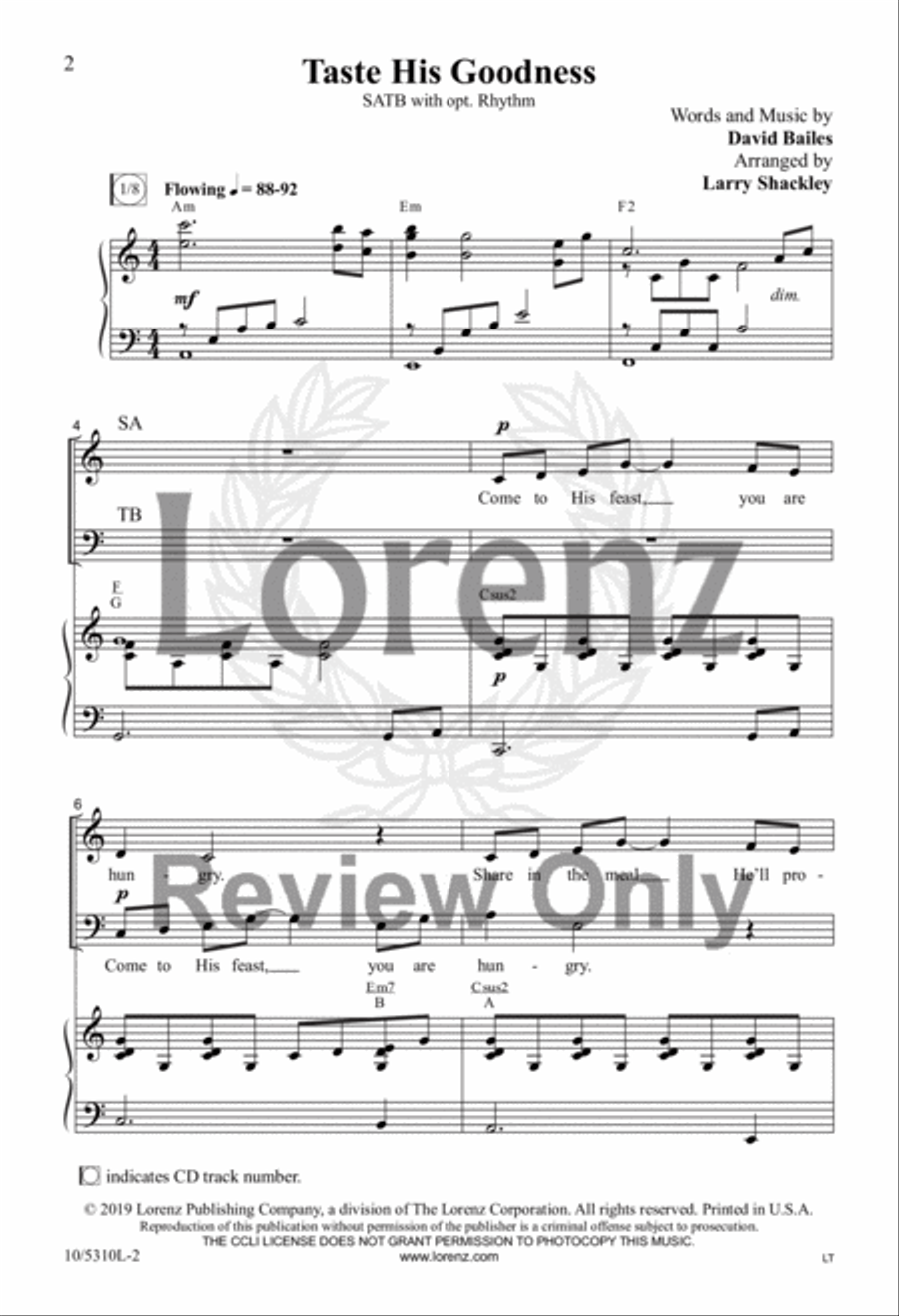 Taste His Goodness 4-Part scores gallery preview page 2