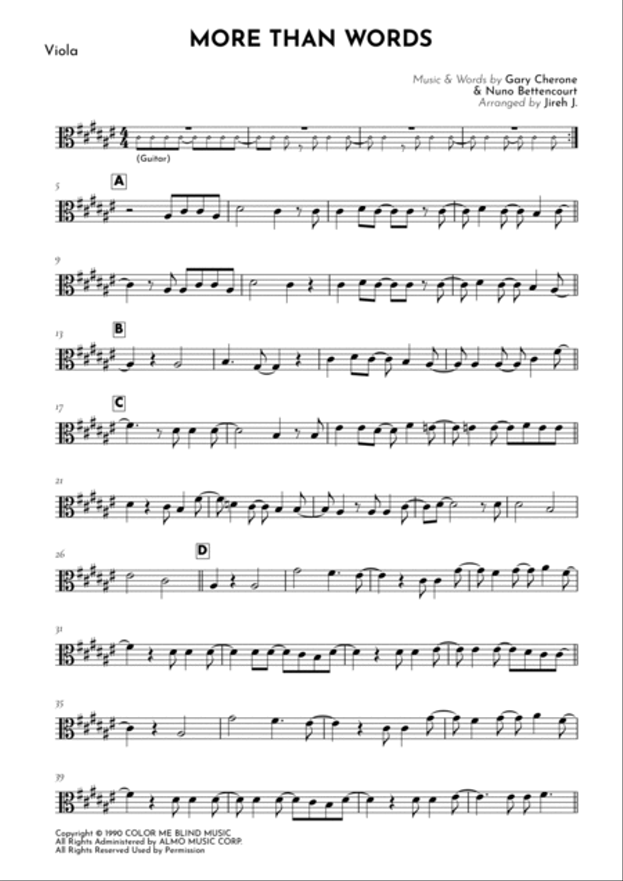 More Than Words Viola Solo scores gallery preview page 2