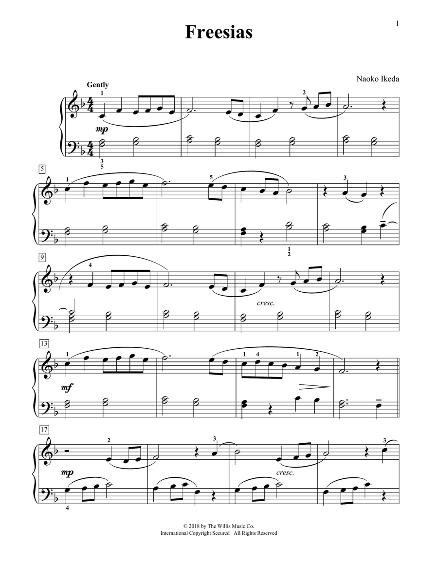 Freesias Freesias Piano Method scores gallery preview page 1