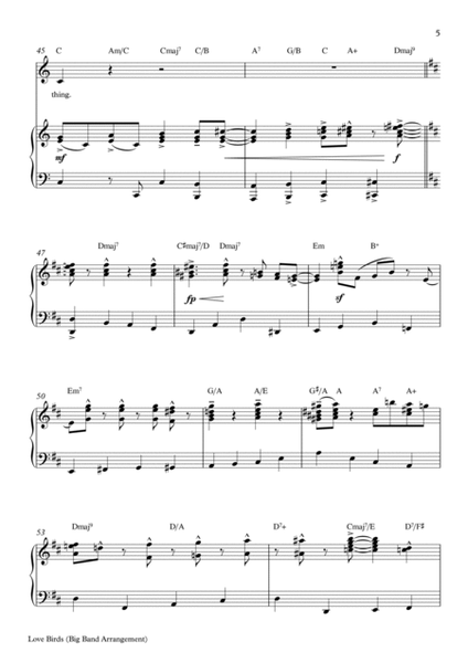 Love Birds (C Major) Big Band - Score Only image number null