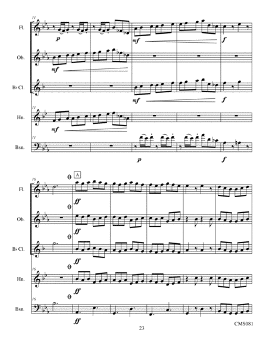 Three Miniatures Woodwind Quintet scores gallery preview page 6
