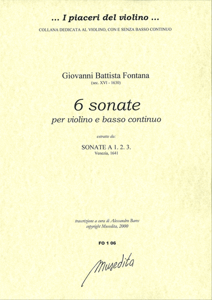 6 Sonate per violino e b.c. (Venezia, 1641) Violin scores gallery preview page 1