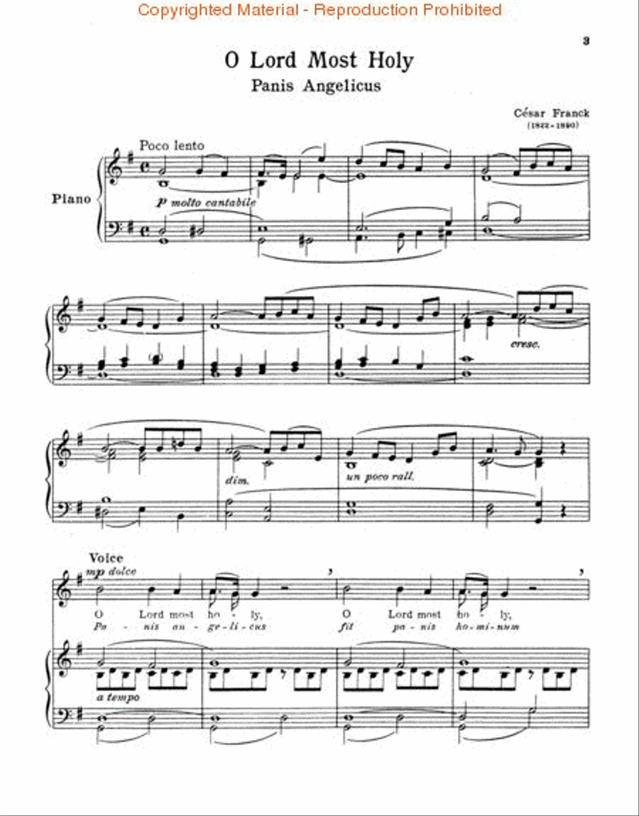 Panis Angelicus (O Lord Most Holy) - Medium Voice In G Medium Voice scores gallery preview page 2