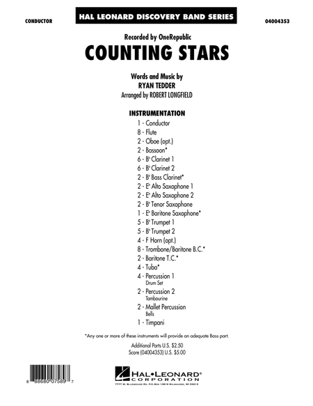 Counting Stars - Conductor Score (Full Score)