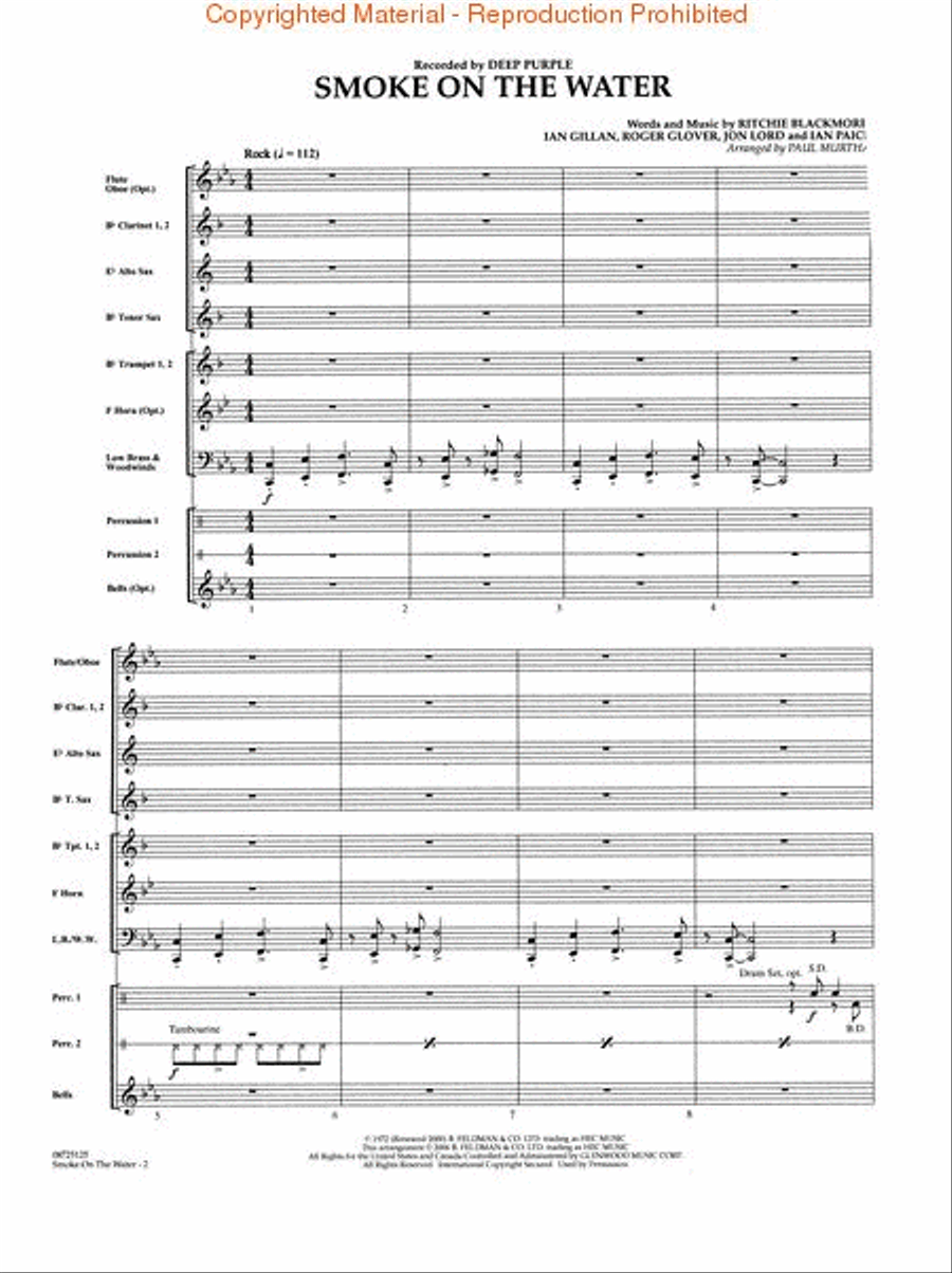 Smoke on the Water Concert Band scores gallery preview page 2