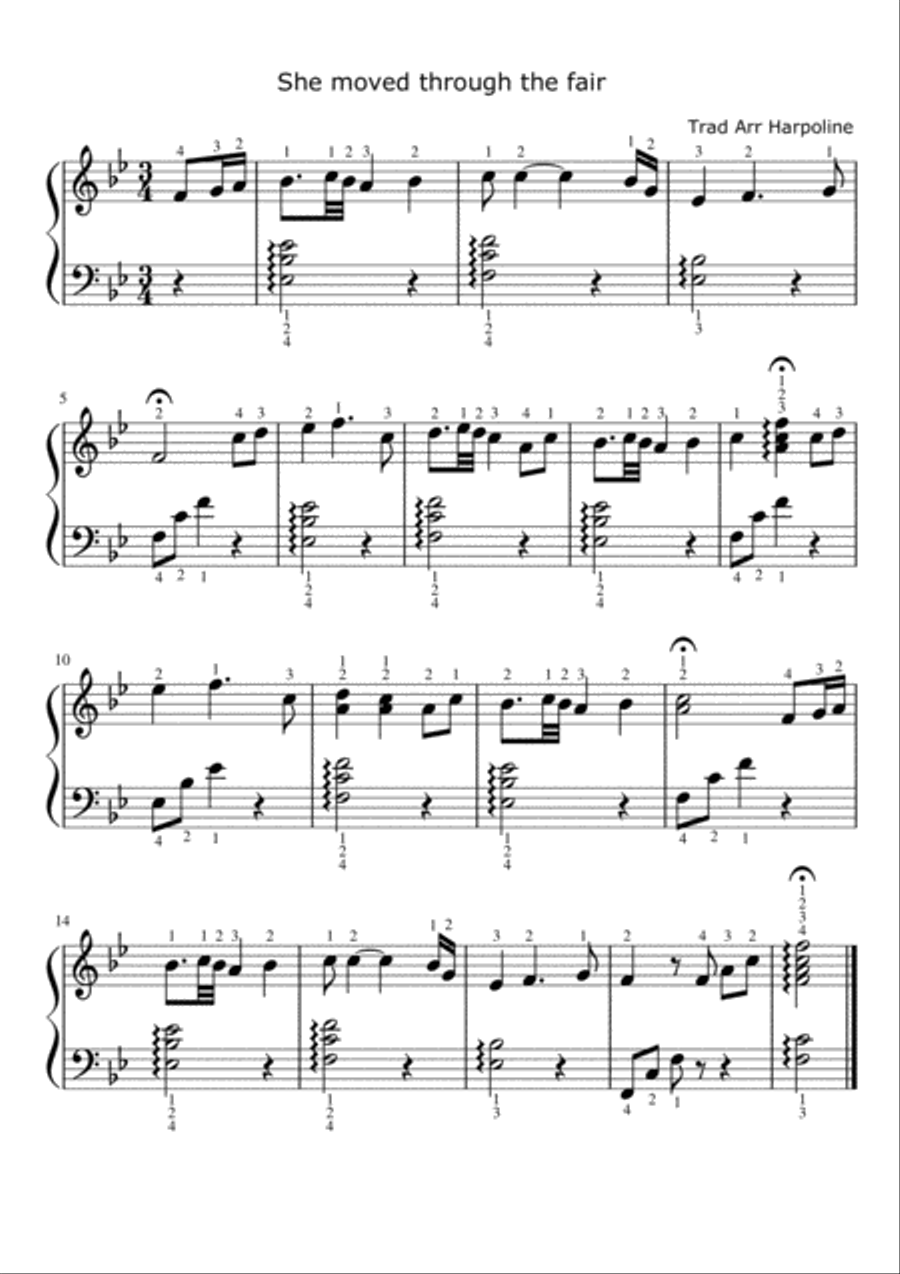 She moved through the fair Harp scores gallery preview page 1