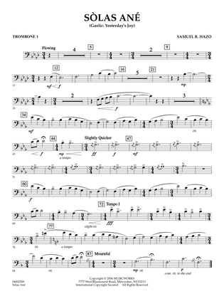 Sòlas Ané (Yesterday's Joy) - Trombone 1