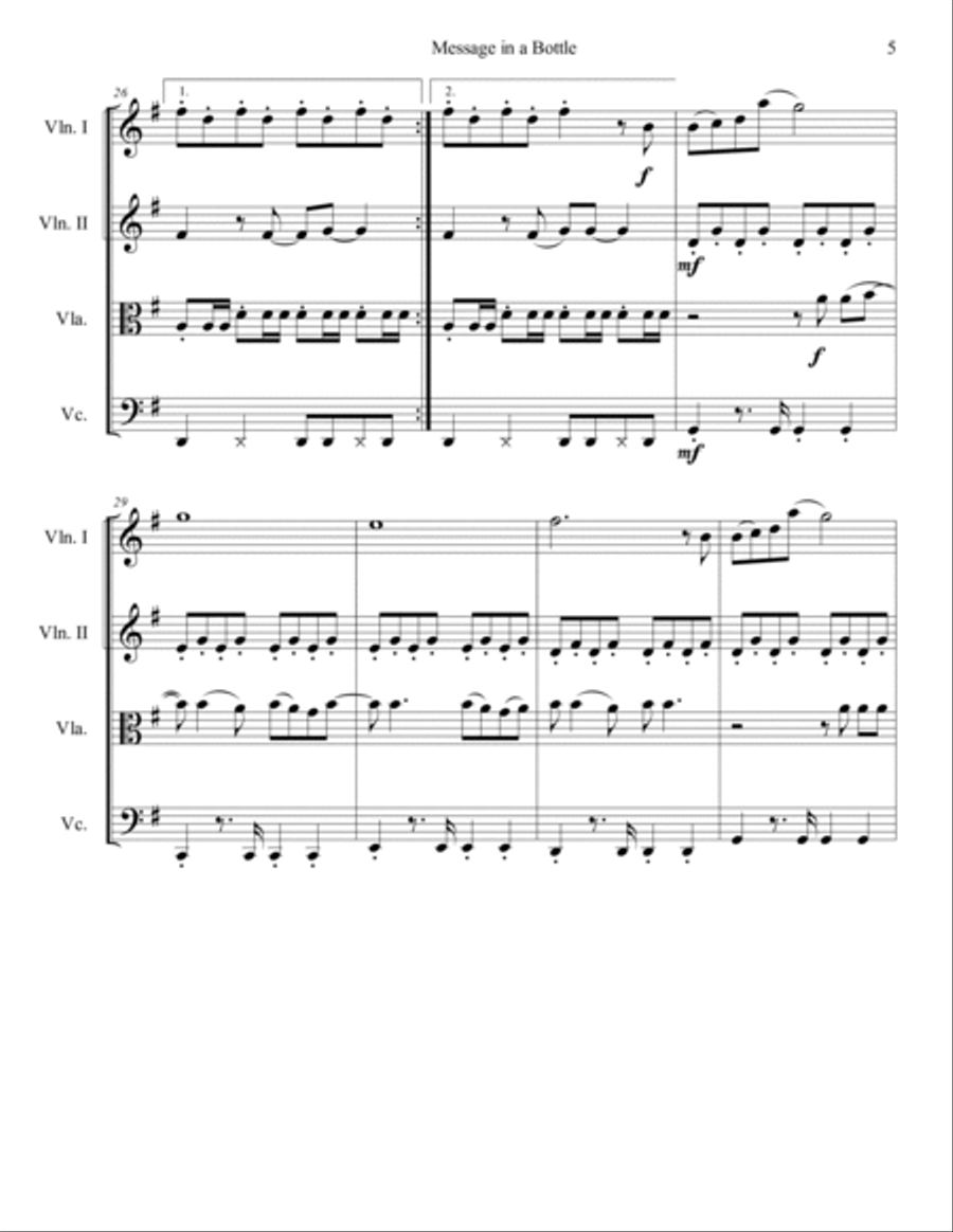 Message In A Bottle Taylor S Version From The Vault String Quartet scores gallery preview page 6