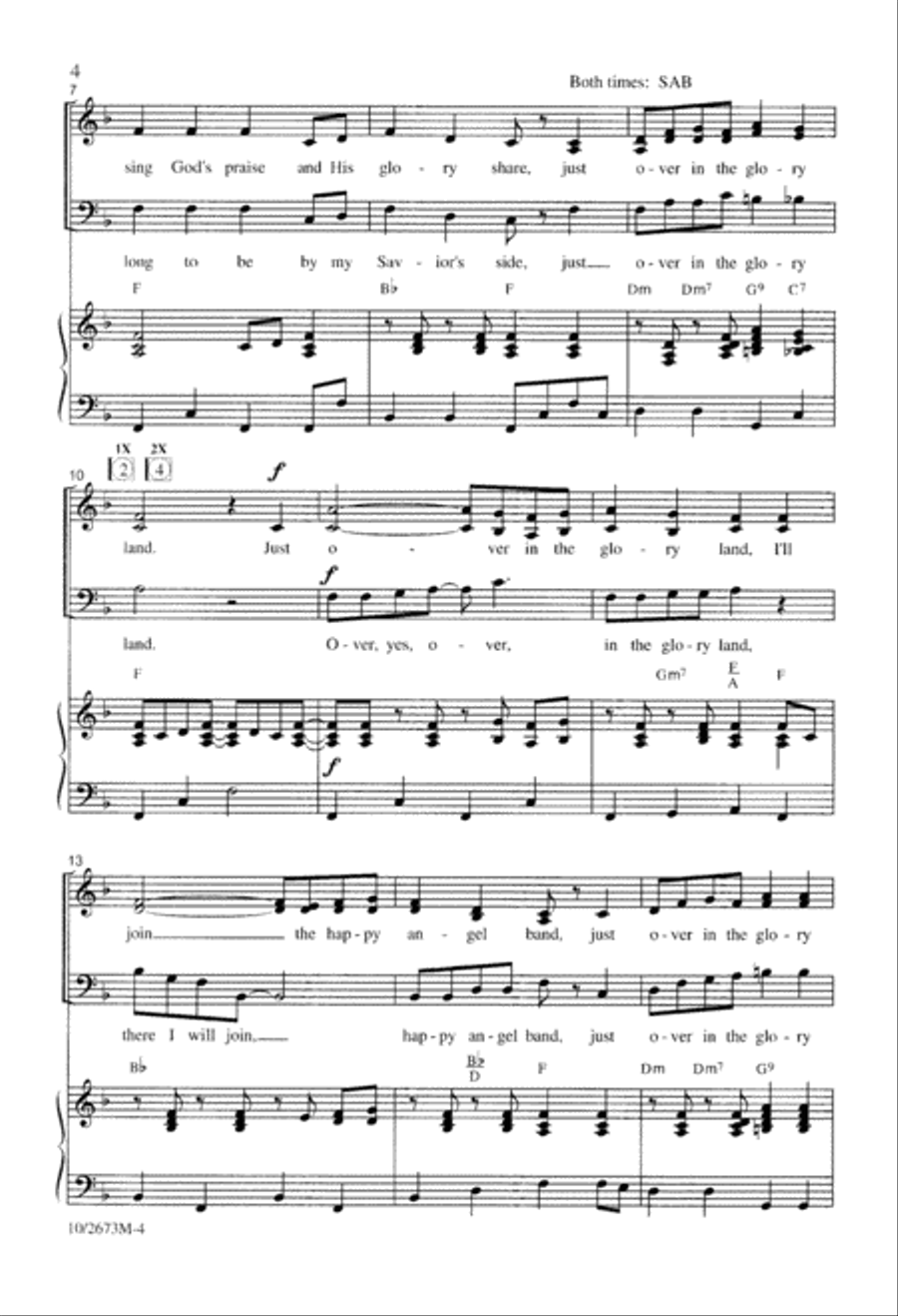 Just Over in Glory Land Just Over in Glory Land 3-Part scores gallery preview page 5