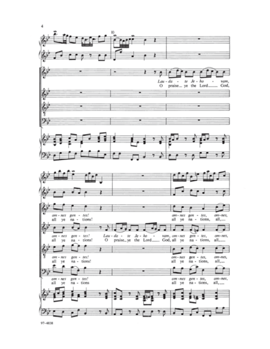 O Praise the Lord, All Ye Nations / Laudate Jehovam, Omnes Gentes / Psalm 117 4-Part scores gallery preview page 4