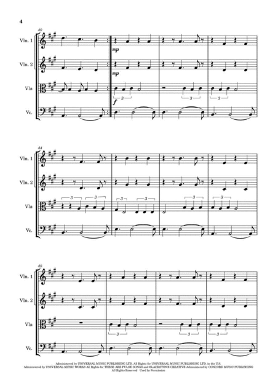 As It Was String Quartet scores gallery preview page 4