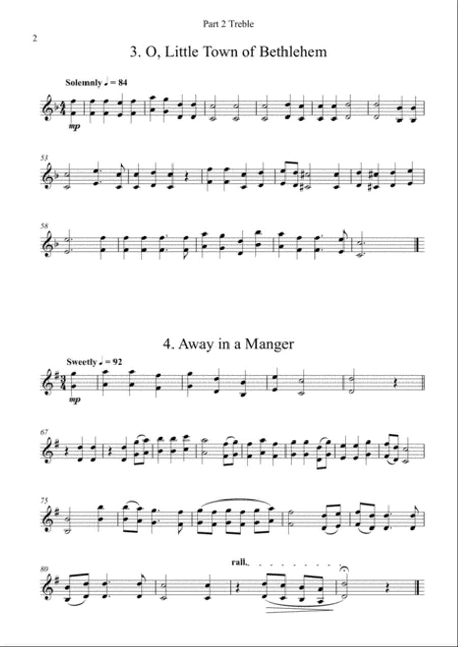 Carols for Four (or more) - Fifteen Carols with Flexible Instrumentation - Part 2 - C Treble Clef Concert Band scores gallery preview page 6